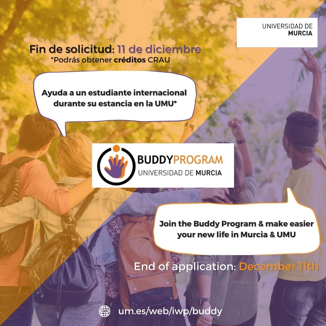 Programa BUDDY: abiero el plazo de inscripción para apadrinar un estudiante internacional el 2º cuatrimestre curso 2022-23