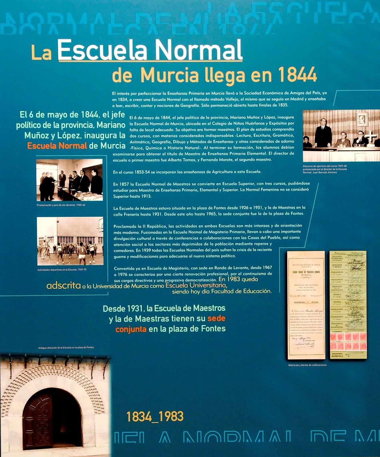 La Escuela Normal de Murcia llega en 1844