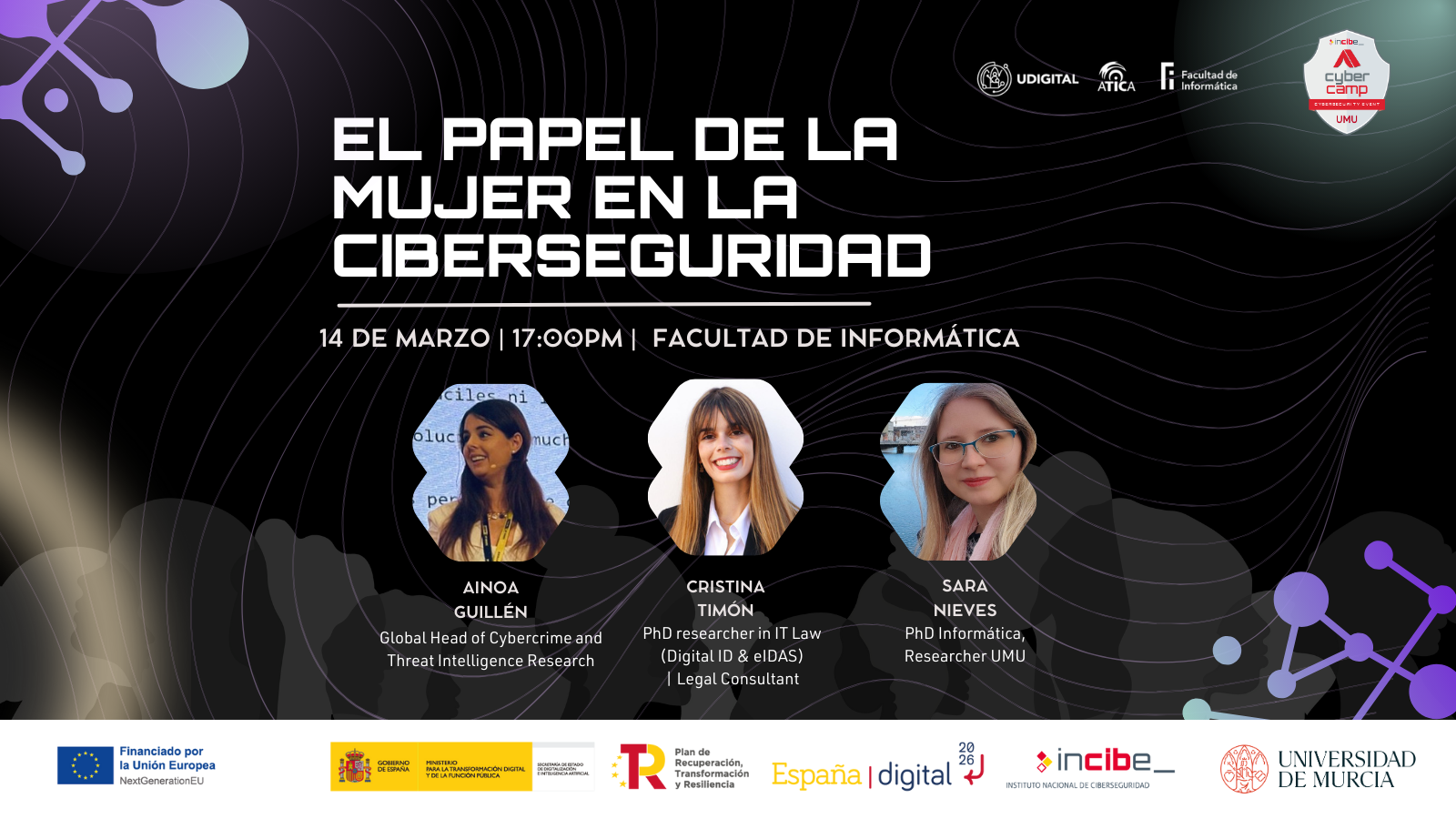 CyberCamp UMU: «El papel de la Mujer en la Ciberseguridad» 14 Marzo