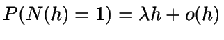 $P(N(h)=1)=\lambda h + o(h)$