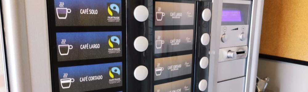 Máquina vending o expendedora de café en la Universidad de Murcia
