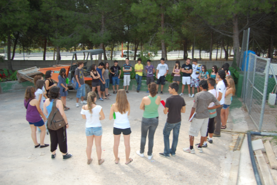 Estudiantes de la Universidad de Murcia visitando Campus Sostenible y Saludable. Campus de Espinardo. 