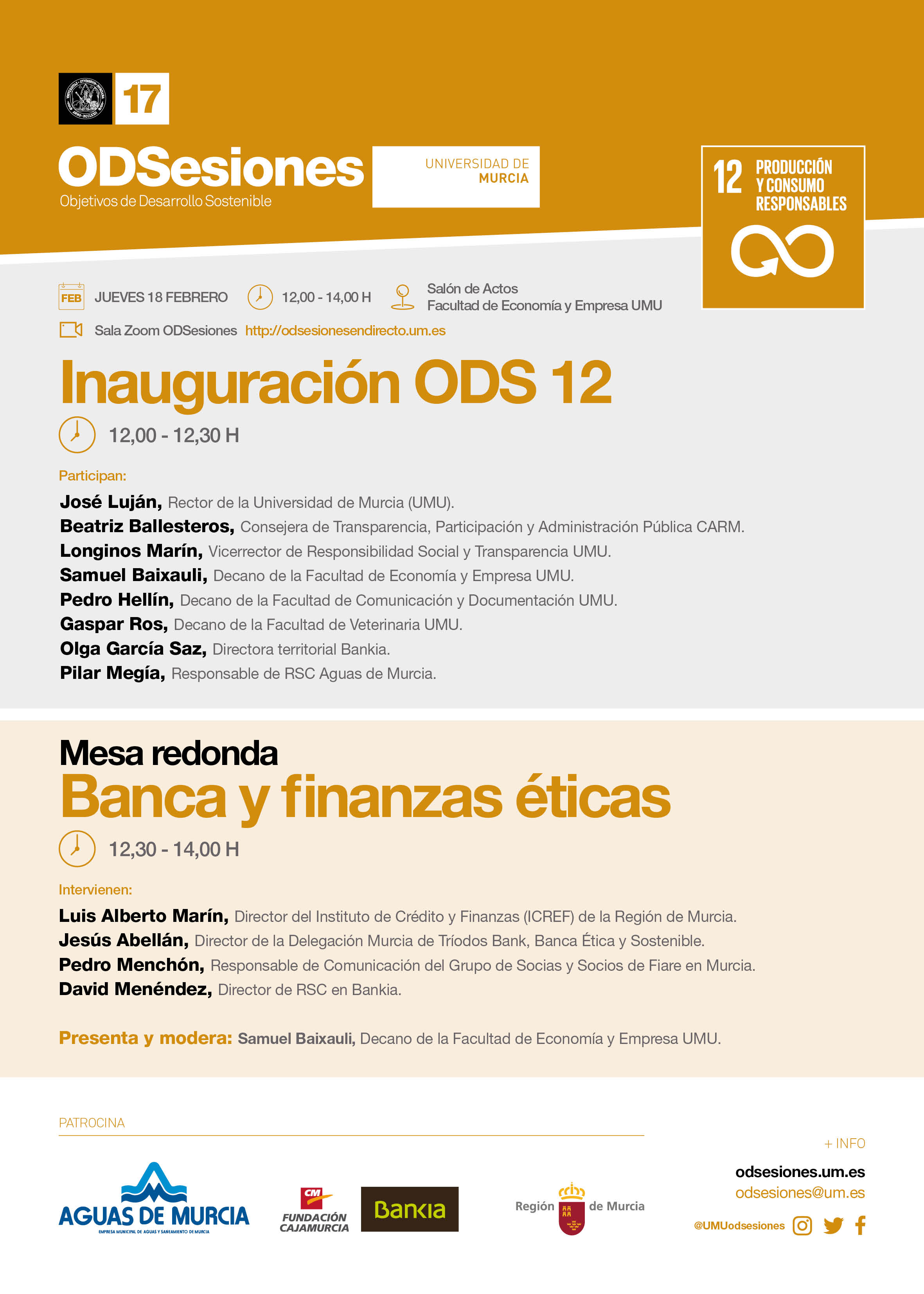 Inauguración del ODS 12 de ODSesiones de la Universidad de Murcia