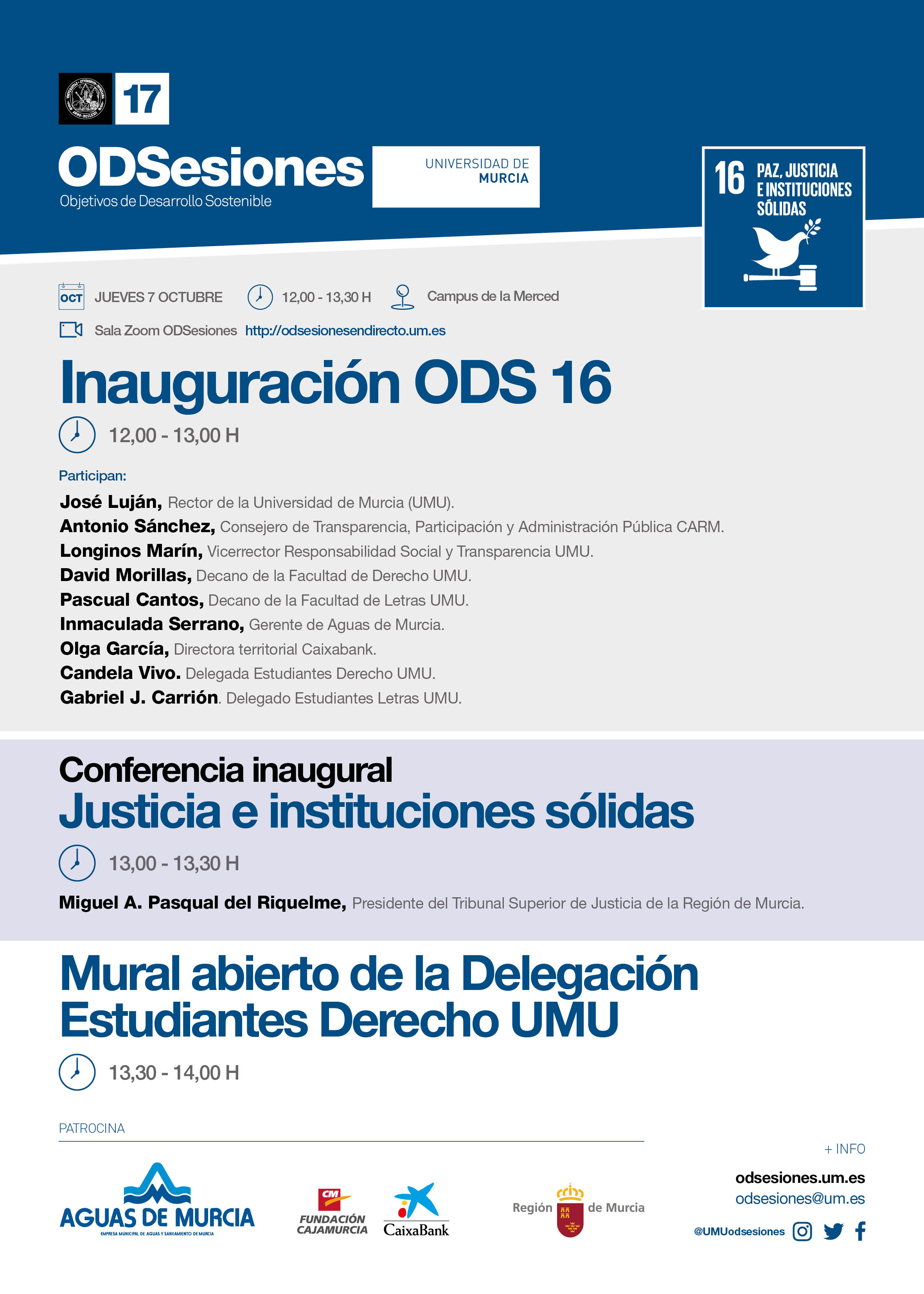 Inauguración del ODS 16 de ODSesiones de la Universidad de Murcia