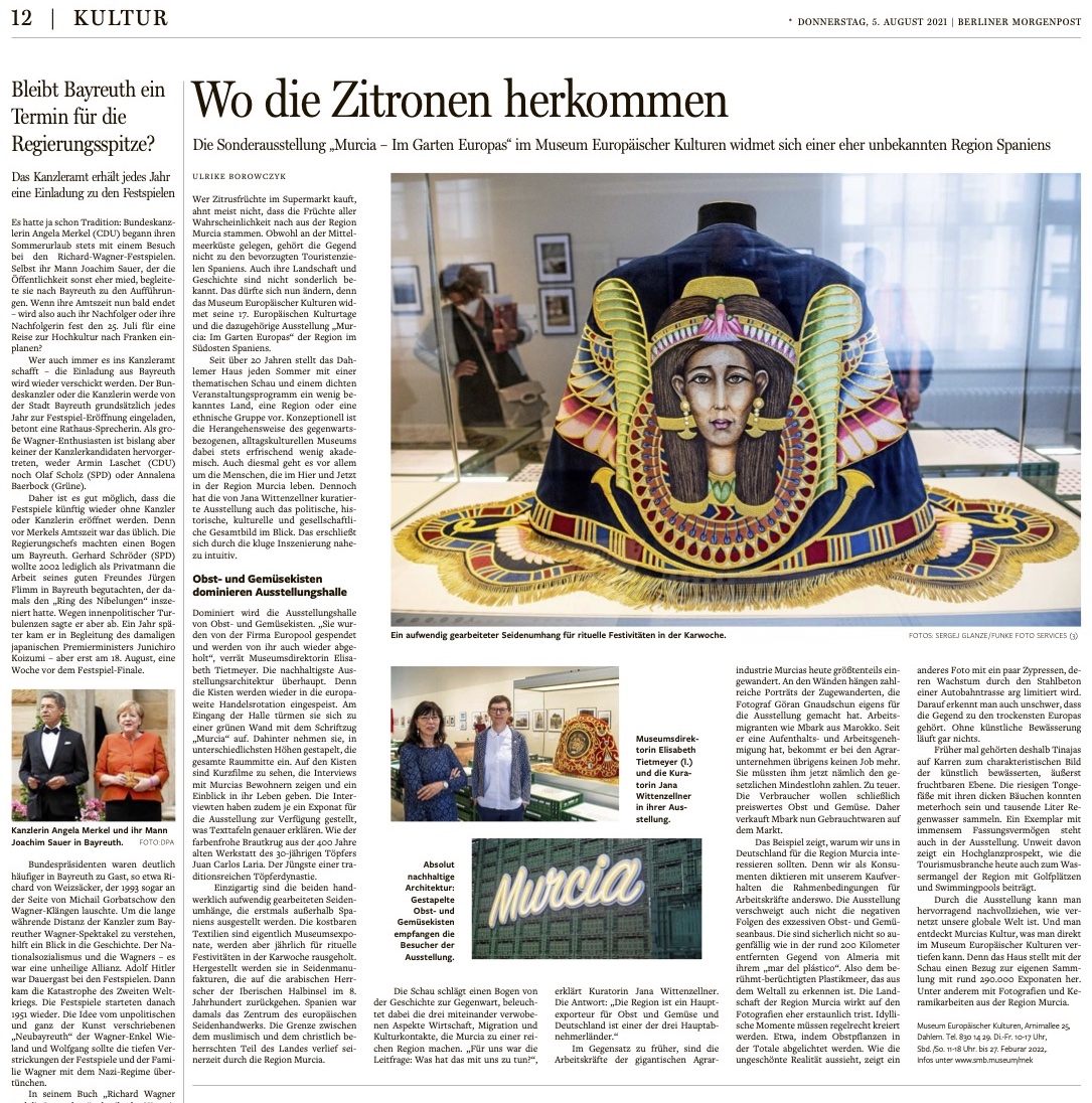 "De donde vienen los limones", titula el Berliner Morgenpost sobre la exposición 'Murcia. En la huerta de Europa'.