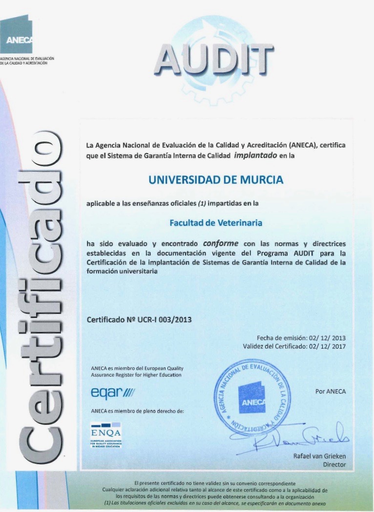 Certificado AUDIT FVETUM 2013-2017