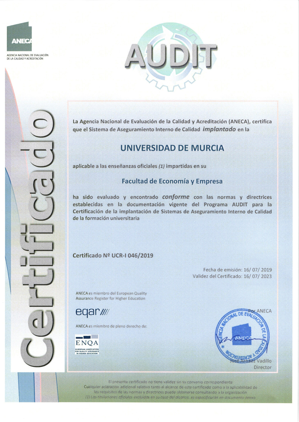 Certificado Aneca