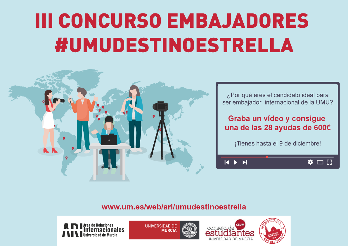 Últimos días para participar en el III Concurso Embajadores #UMUDestinoEstrella - 28 ayudas de 600 euros