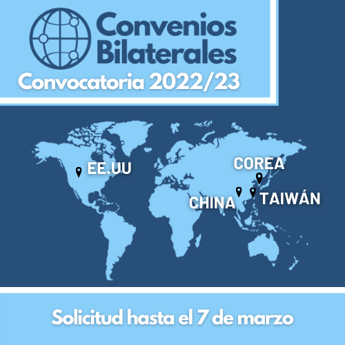 Abierta la Convocatoria de Movilidad Internacional por Convenios Bilaterales para el curso 2022-23 ¡asiste a las sesiones informativas!
