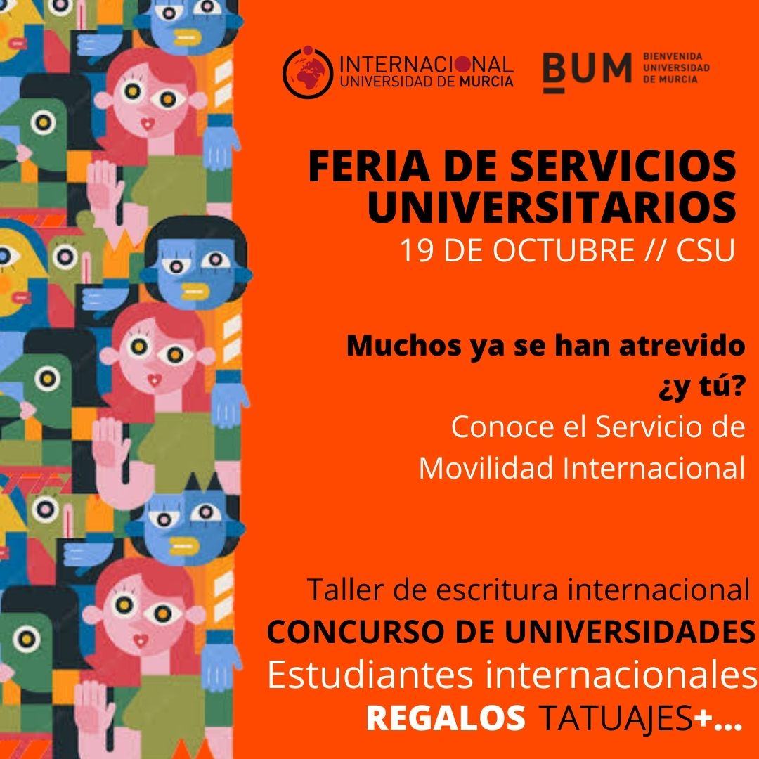 Ven al stand del Servicio de Movilidad Internacional en la Feria de Servicios Universitarios de la BUM2022
