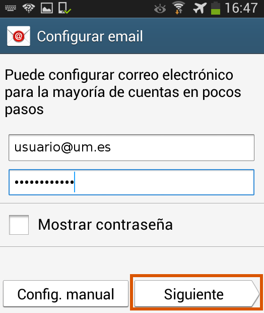 Configurar email