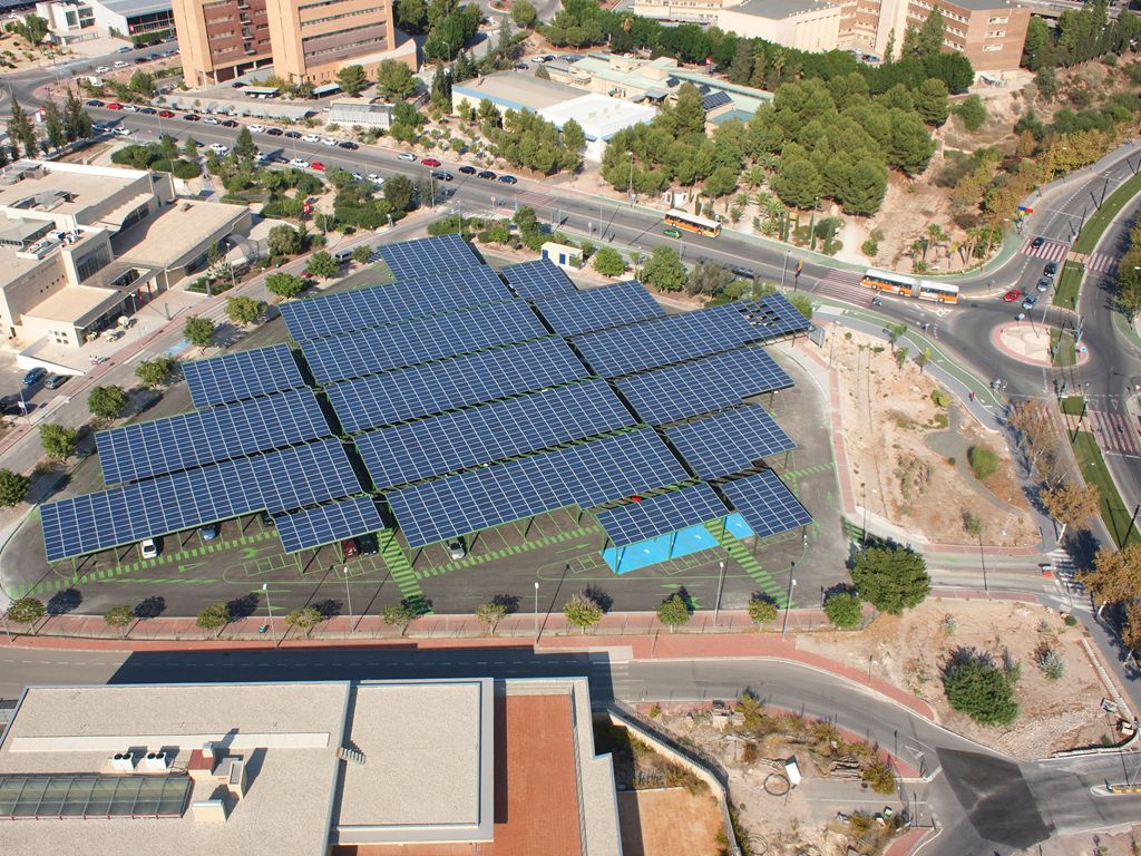 Planta fotovoltaica en la Universidad de Murcia. Campus Sostenible