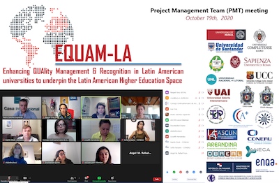 Reunión del Project Management Team del proyecto Erasmus+ EQUAM-LA coordinado por la UMU para el desarrollo del Espacio Latinoamericano de Educación Superior