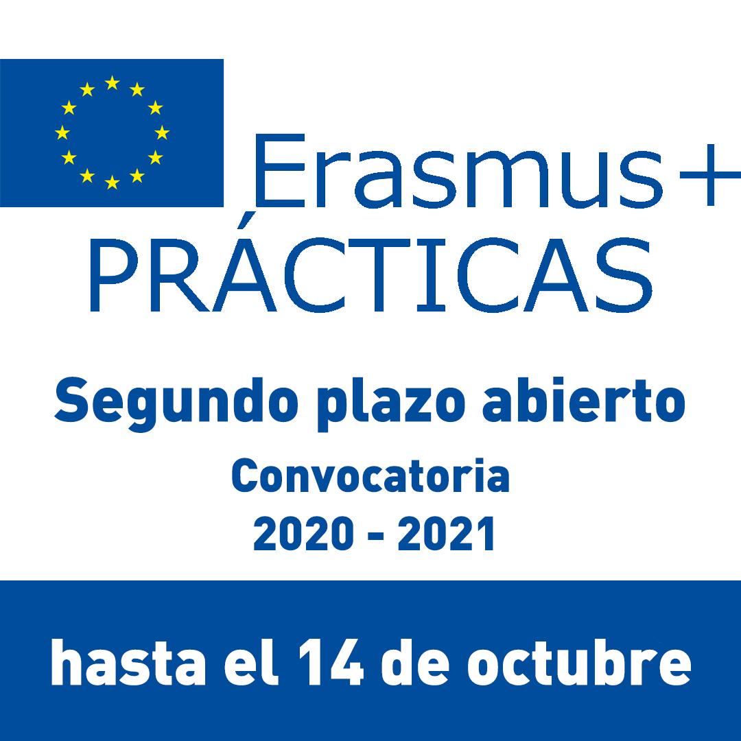 Recordatorio: El segundo plazo para solicitar la convocatoria Erasmus+ para movilidad de estudiantes con fines de prácticas para el curso 2020/21 finaliza el 14 de octubre de 2020