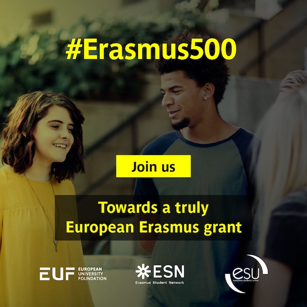 La Universidad de Murcia se adhiere a la petición #Erasmus500 de una beca erasmus unificada de 500 euros al mes