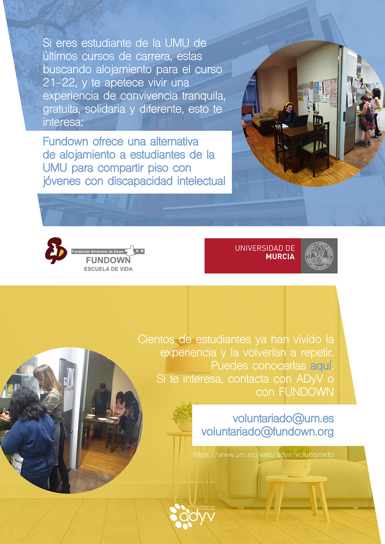 Proyecto Viviendas Compartidas con Personas con Discapacidad Intelectual de la Fundación Síndrome de Down de la Región de Murcia, FUNDOWN