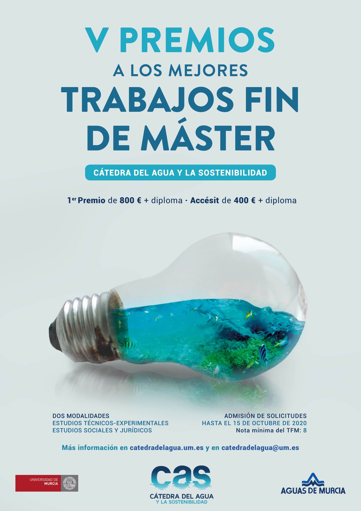V Edición de los Premios de la Cátedra del Agua y la Sostenibilidad a los Mejores Trabajos Fin de Máster