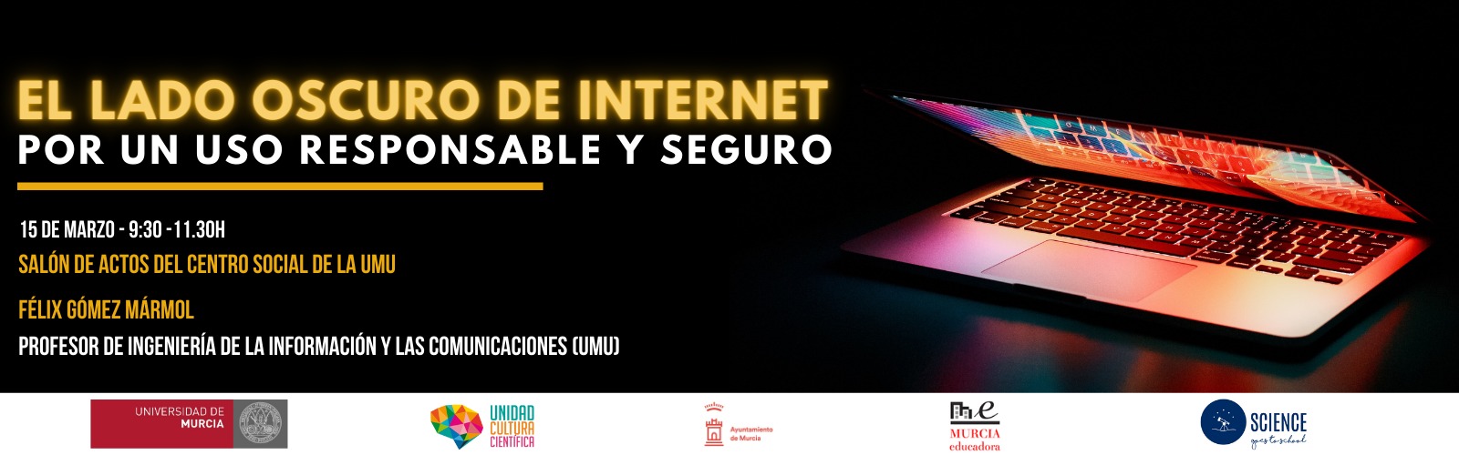 Continúa el ciclo de charlas divulgativas de la UMU junto al Ayuntamiento de Murcia tratando los peligros del uso de Internet para los jóvenes