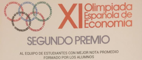 El equipo formado por los ganadores de la Fase Regional de la Olimpiada de Economía de la Región de Murcia logran el segundo puesto en la XI Olimpiada Española de Economía.