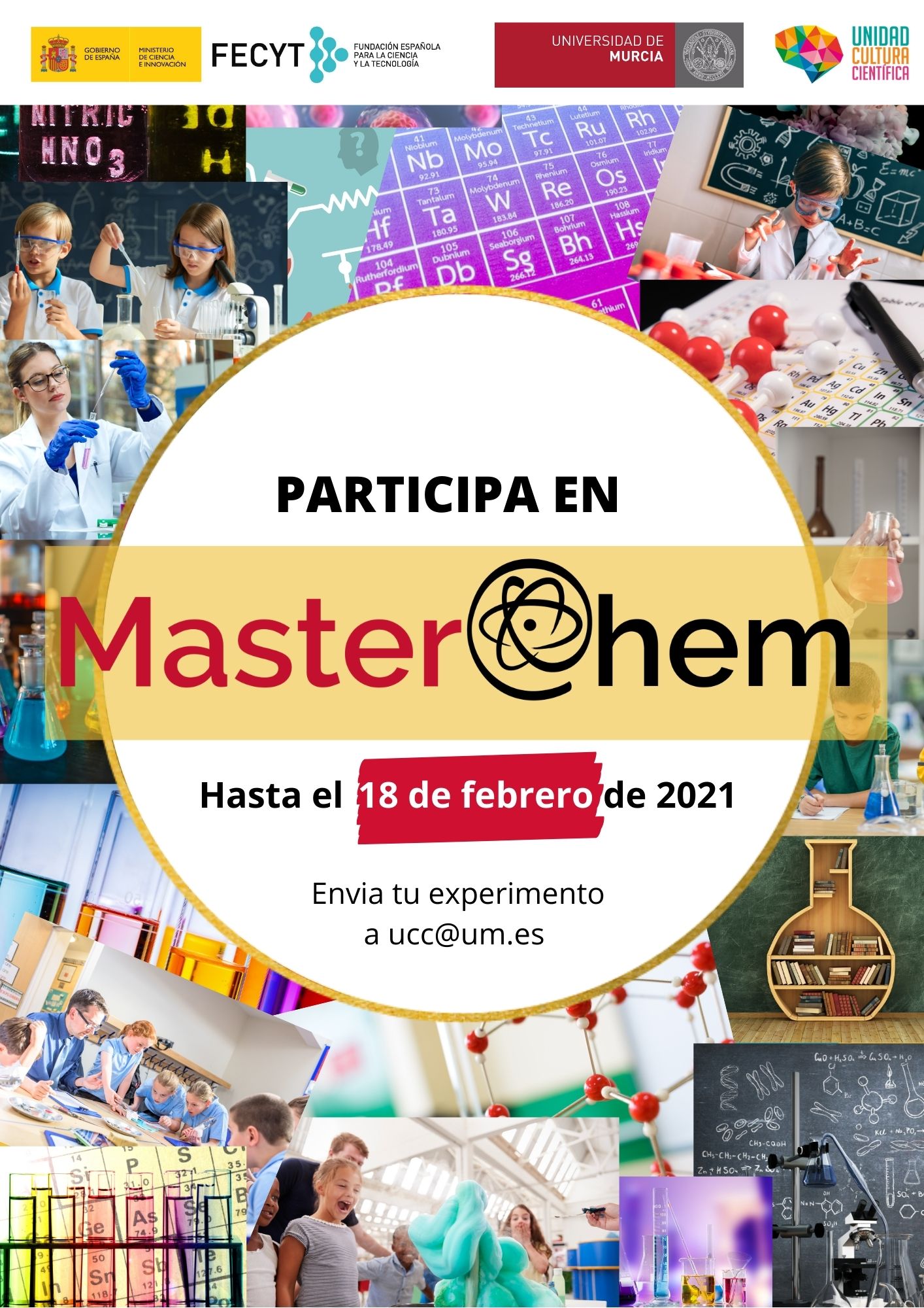 MasterChem, el exitoso certamen de Química de la UMU, amplía hasta el 18 de febrero su plazo de inscripción