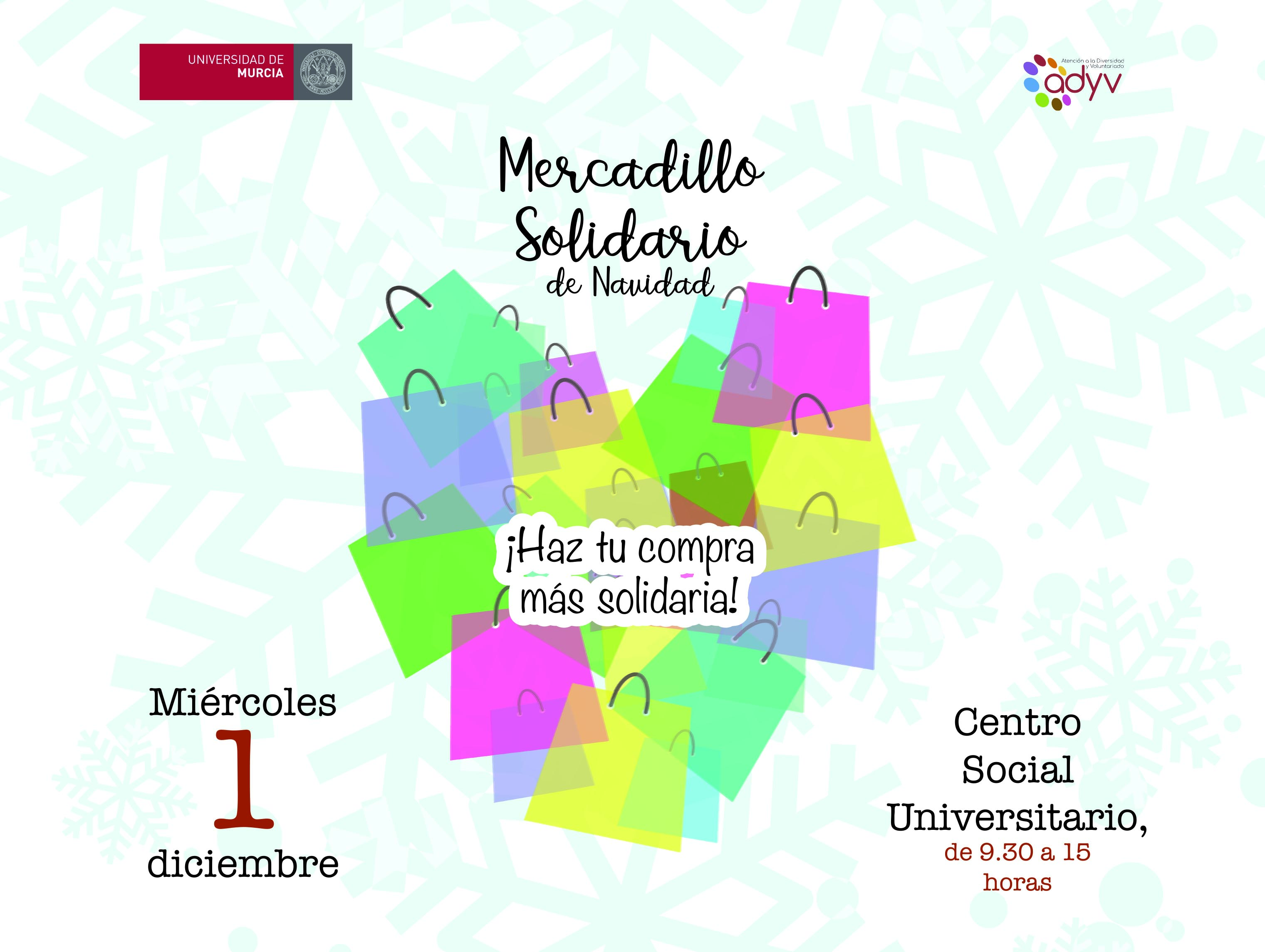 El próximo miércoles 1 de diciembre, haz tu compra más solidaria en el Mercadillo Solidario de la Universidad de Murcia