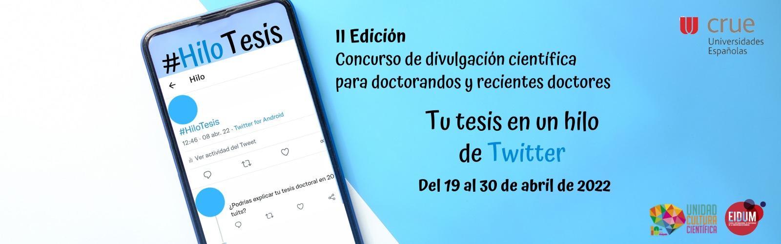 Cuéntame tu tesis en Twitter: arranca la II edición del concurso #HiloTesis