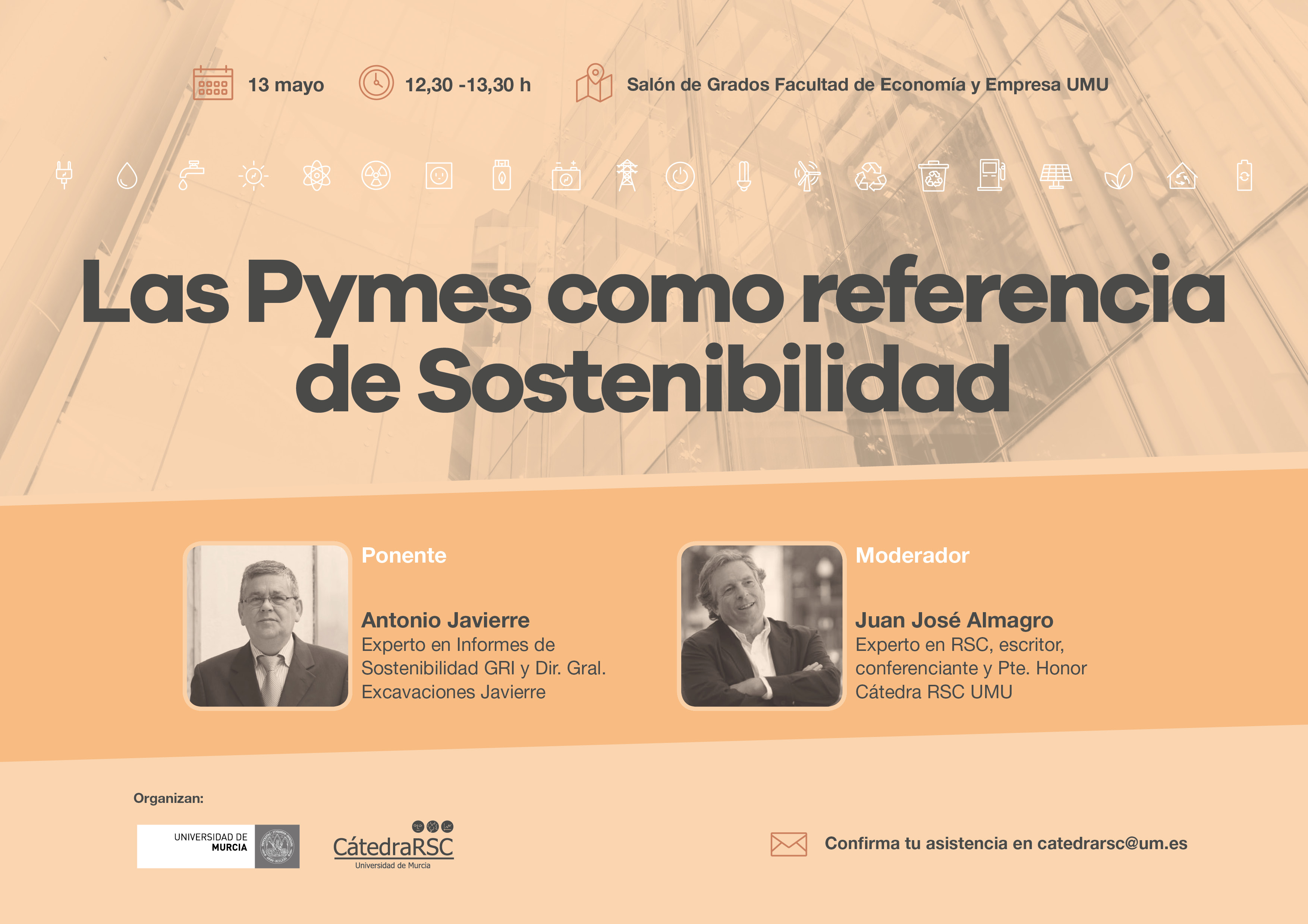 Organizamos el 13 de mayo la jornada ‘Las pymes como referencia de sostenibilidad’ con el experto en GRI Antonio Javierre