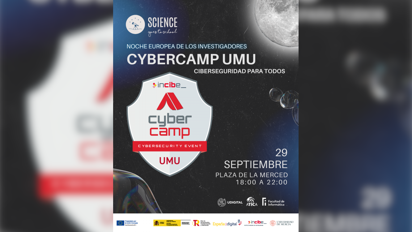 CyberCamp UMU estará el próximo viernes 29 de septiembre en La Merced, en la Noche de los Investigadores