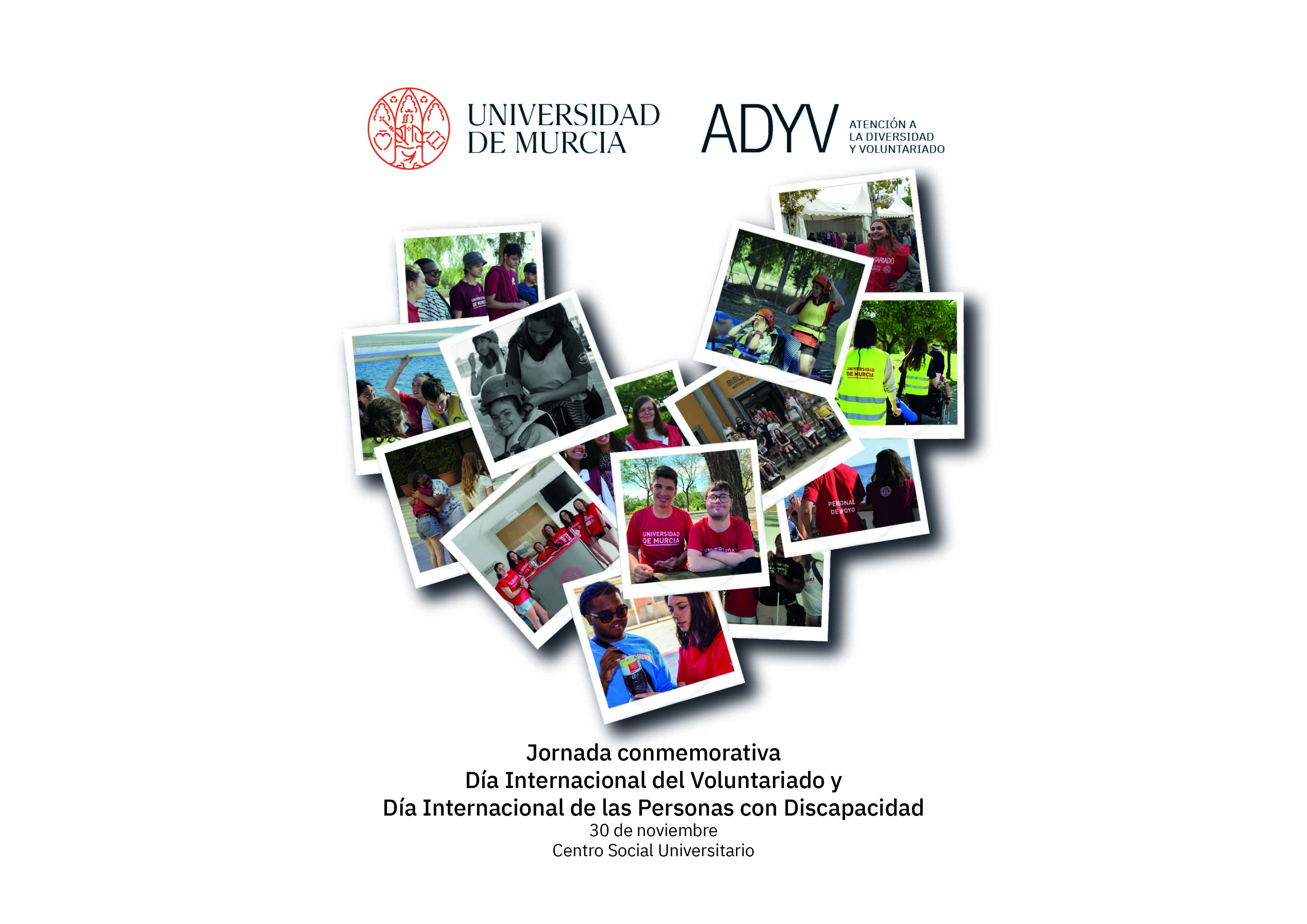 ADyV prepara una Jornada conmemorativa del Día Internacional del Voluntariado y Día Internacional de las Personas con Discapacidad para el 30 de noviembre en el Centro Social Universitario