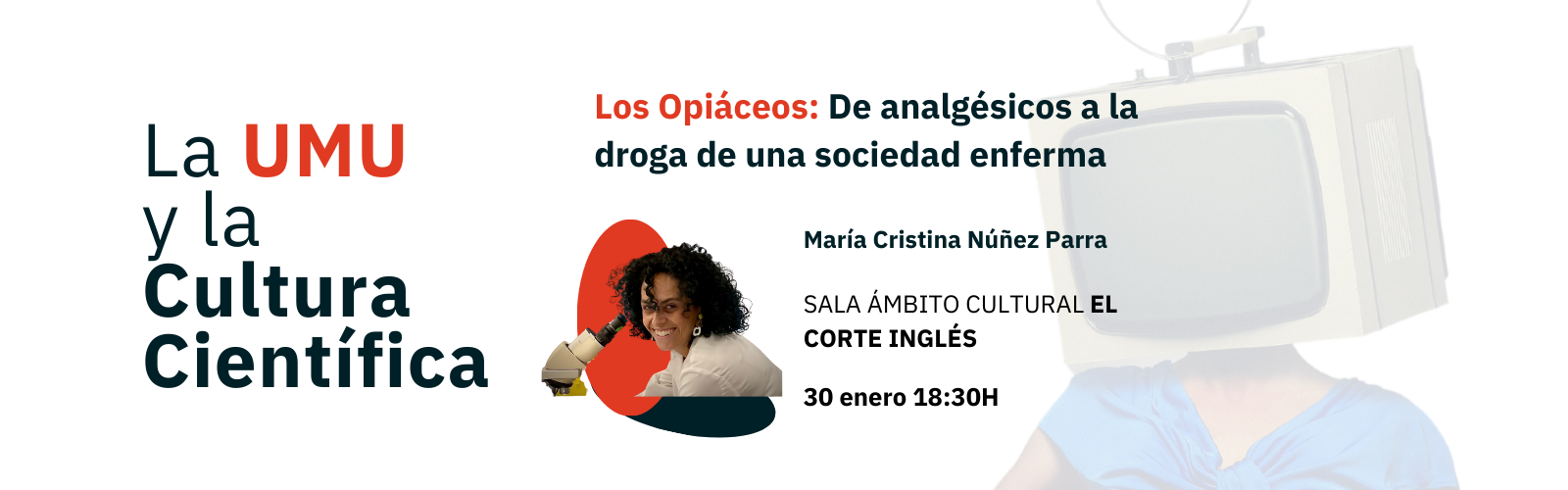 La investigadora Cristina Núñez aborda la adicción a los opioides en la próxima charla de ‘La UMU y la Cultura Científica’ y el caso de la droga zombie